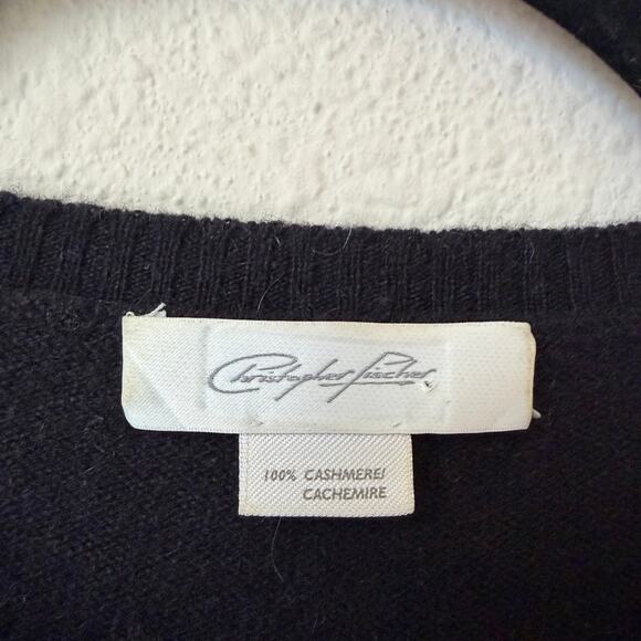 Christopher Fischer Black Gray Cashmere Dip Dye Raglan Sweater Size M - Picture 4 of 5